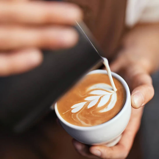 Latte Art in Kaffeetasse